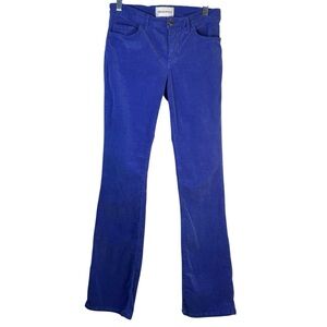 Emilio Pucci Fine Corduroy Bootcut Women’s Pants Blue Size 6 Italian Low Rise